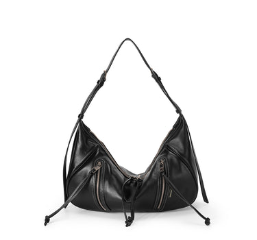 Ursula V11 2-Way Drape Hobo / Crossbody Bag - Black 